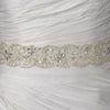 Ivory Lace Beaded Embroidered Applique Bridal Wedding Belt with Satin Flowers 276