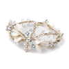 Light Gold Rum Pink Crystal Rhinestone Leaf Bridal Wedding Bracelet 10004