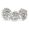 AB Rhinestone Leaf Cuff Silver/Rhodium Bridal Wedding Bracelet 1182