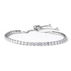 Rhodium Clear CZ Adjustable Bridal Wedding Bracelet 82069