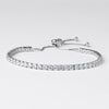 Rhodium Clear CZ Adjustable Bridal Wedding Bracelet 82069