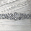 White Beaded Crystal Organza Bridal Wedding Belt 216