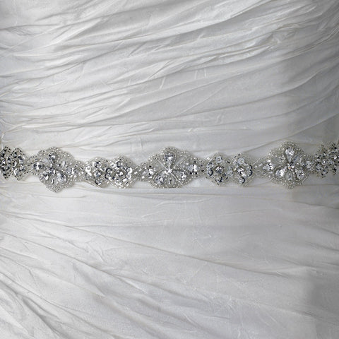 Rhinestone Beaded Bridal Wedding Sheer Ribbon Belt 288
