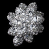 Rhodium Silver Clear Vintage Bridal Wedding Brooch 1001