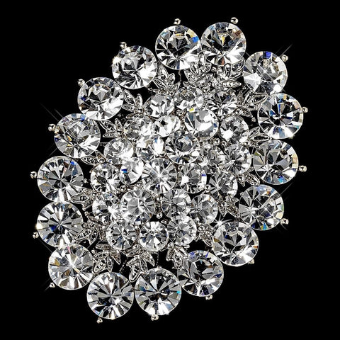 Elegant Vintage Crystal Bridal Wedding Hair Pin for Bridal Wedding Hair or Gown Bridal Wedding Brooch 13 Silver Clear