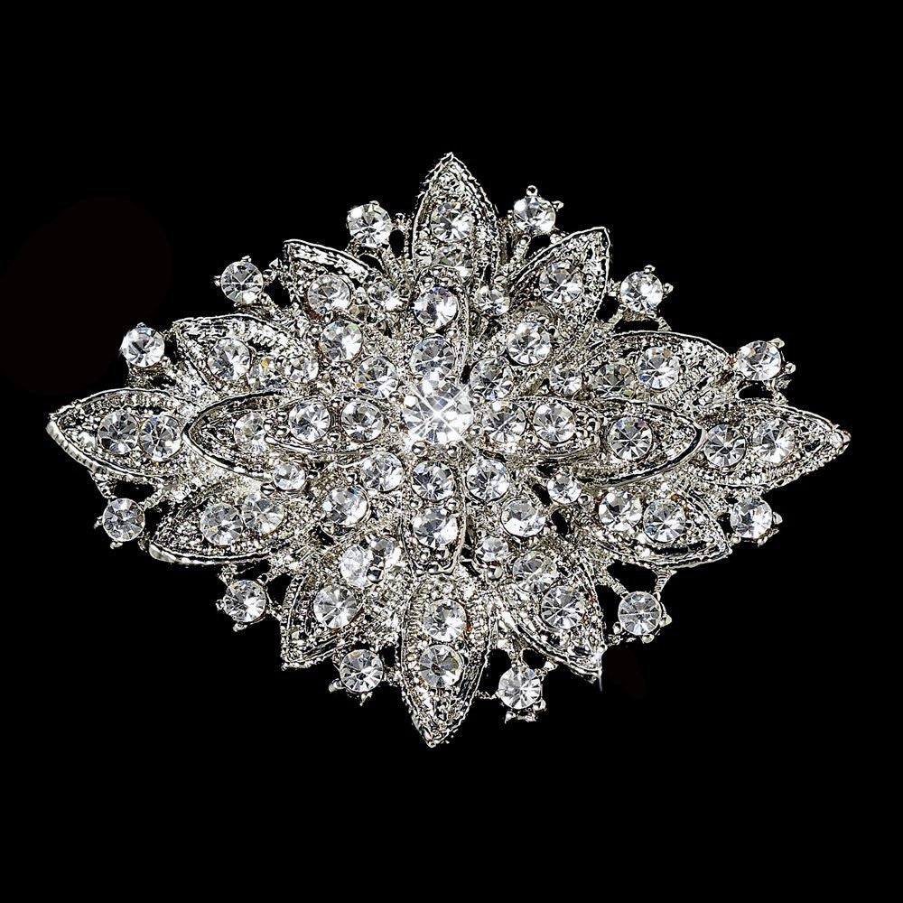 Elegant Vintage Crystal Bridal Wedding Hair Pin for Bridal Wedding Hair or Gown Bridal Wedding Brooch 14