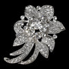 Elegant Vintage Crystal Bridal Wedding Hair Pin for Bridal Wedding Hair or Gown Bridal Wedding Brooch 16 Silver Clear