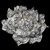 Antique Silver Clear Rhinestone Flower Bridal Wedding Brooch 184
