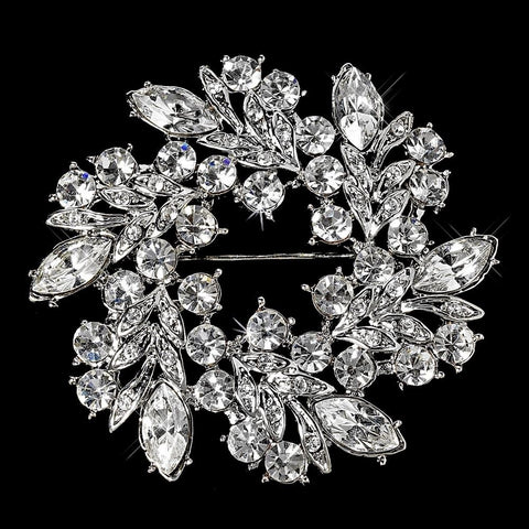 Elegant Vintage Crystal Bridal Wedding Hair Pin for Bridal Wedding Hair or Gown Bridal Wedding Brooch 19 Antique Silver Rhinestone