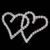 Antique Silver Clear Rhinestone Heart Bridal Wedding Brooch 192