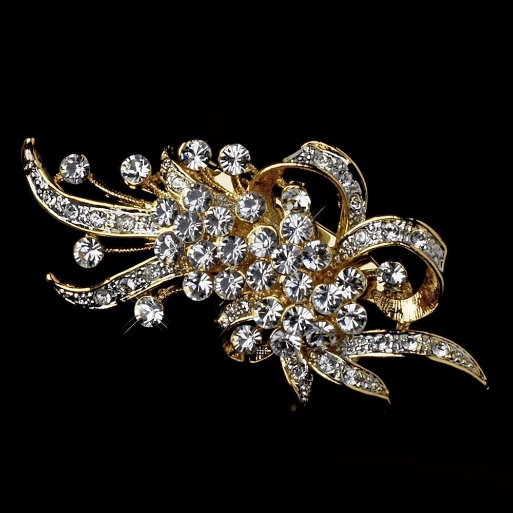 Gold Bridal Wedding Brooch 23