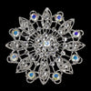 Elegant Vintage Crystal Bridal Wedding Hair Pin for Bridal Wedding Hair or Gown Bridal Wedding Brooch 27 Antique Silver with Clear and AB Rhinestones