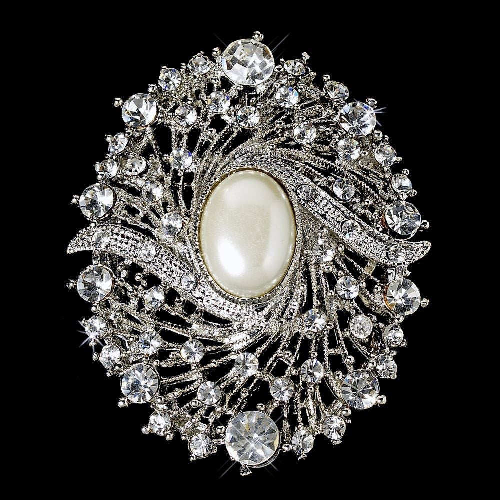 Artificial Pearl Brooch Flower Brooch Pin Elegant Flower Shape Brooch  Shimmering Rhinestones Faux Pearls Pin for Evening Gown - AliExpress