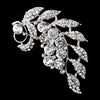 Antique Silver Clear Rhinestone Bridal Wedding Brooch 30495