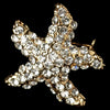 Light Gold Clear Stone Starfish Bridal Wedding Brooch 3168