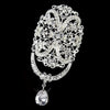 * Silver Clear Rhinestone Bridal Wedding Brooch 3237