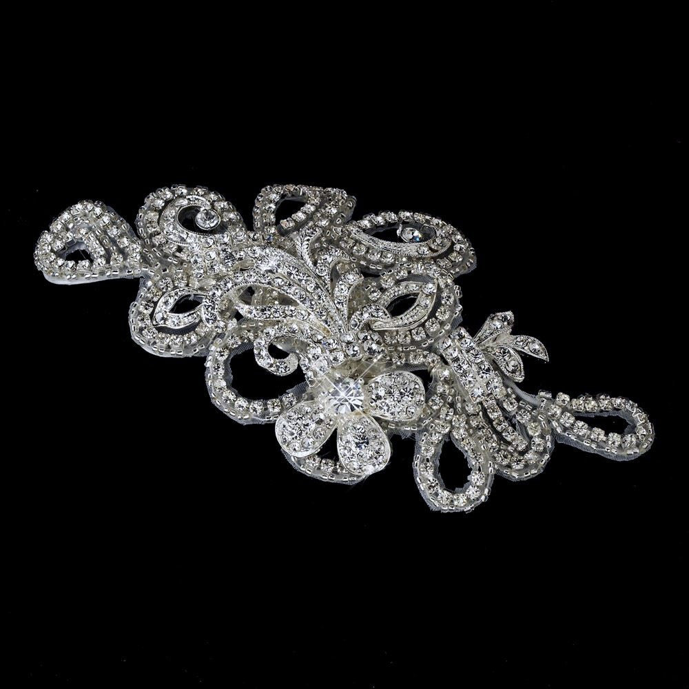 Gorgeous Silver Plated Rhinestone Ornament Bridal Wedding Brooch / Bridal Wedding Hair Clip - Bridal Wedding Brooch 43