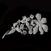 Silver Clear Flower Bridal Wedding Brooch 85