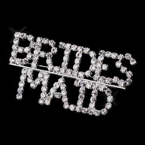 Silver and Rhinestone Bridesmaid Bridal Wedding Brooch 9000