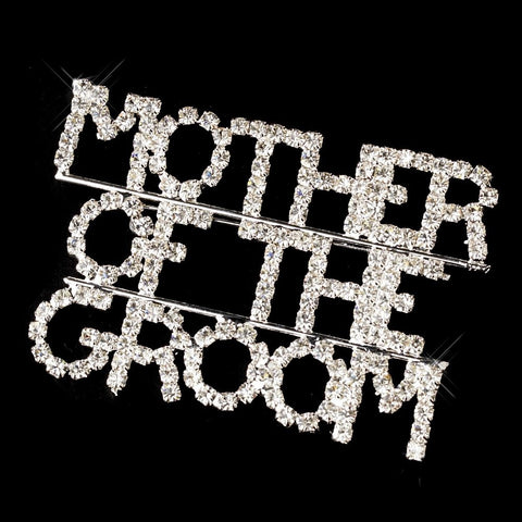 * Bridal Wedding Brooch 9001 Mother Of The Groom Silver with Rhinestones