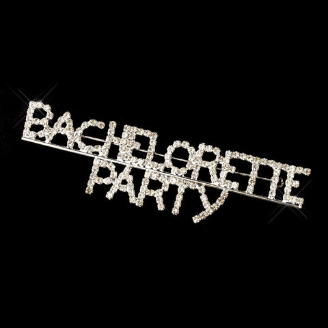 * Bridal Wedding Brooch 9003 Bachelorette Party in Silver with Rhinestones