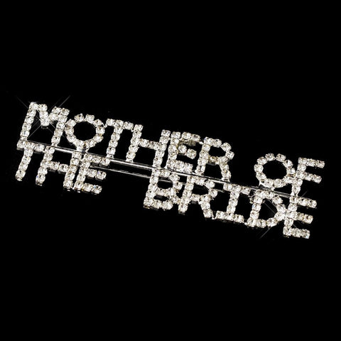 Bridal Wedding Brooch 9010 Mother Of The Bride Silver with Rhinestones