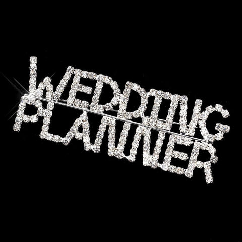 Silver Rhinestone Wedding Planner Bridal Wedding Brooch 9014