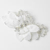 Pearl, Rhinestone & Bugle Bead Accent Flower Bridal Wedding Hair Clip 9642