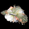 Ivory Rose Sheer Organza Mesh Pearl Flower Bridal Wedding Hair Clip
