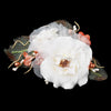 Ivory Rose Sheer Organza Mesh Pearl Flower Bridal Wedding Hair Clip
