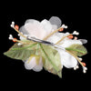 Rose White Sheer Organza Mesh Pearl Bridal Wedding Hair Flower Bridal Wedding Hair Clip