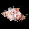 Pink Rose Ivory Sheer Organza Soft Fabric Pearl Flower Bridal Wedding Hair Clip