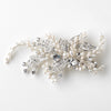 Silver Freshwater Pearl Leaf Vine Bridal Wedding Hair Clip 9503