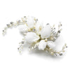 Silver Patten Pearl Rose Bridal Wedding Hair Comb 8110