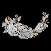 Silver Floral Bridal Wedding Hair Comb with AB & Clear Rhinestones