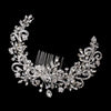 Silver Clear Rhinestone Floral Vine Bridal Wedding Hair Bun Wrap Comb 5096