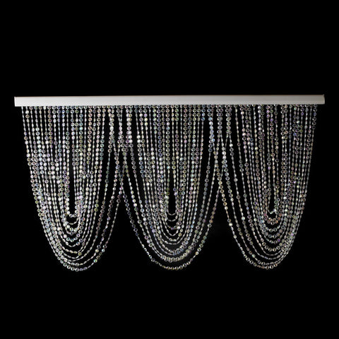 Iridescent Crystal Beaded Swag Curtain Swag 1 with Header Rods