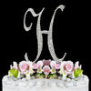 Completely Covered ~ Silver Plated Individual Letter Inital Crystal Bridal Wedding Cake Toppers