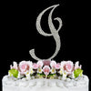 Completely Covered ~ Silver Plated Individual Letter Inital Crystal Bridal Wedding Cake Toppers
