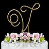 Renaissance ~ Gold Plated Individual Letter Inital Crystal Bridal Wedding Cake Toppers