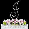 Renaissance ~ Silver Plated Individual Letter Inital Crystal Bridal Wedding Cake Toppers