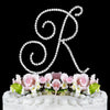 Renaissance ~ Silver Plated Individual Letter Inital Crystal Bridal Wedding Cake Toppers