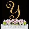 Sparkle ~ Gold Plated Individual Letter Inital Crystal Bridal Wedding Cake Toppers