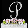 Sparkle ~ Silver Plated Individual Letter Inital Crystal Bridal Wedding Cake Toppers