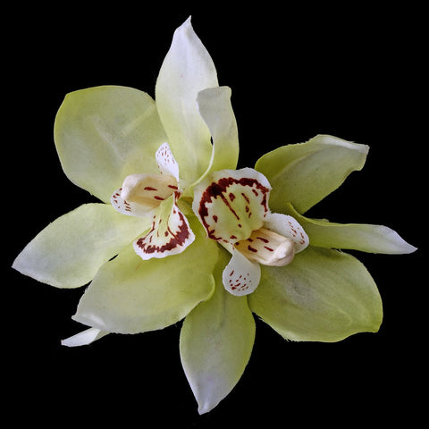 Realistic Looking Bridal Wedding Orchid Flower Bridal Wedding Hair Clip - Bridal Wedding Hair Clip 400 Mint Green