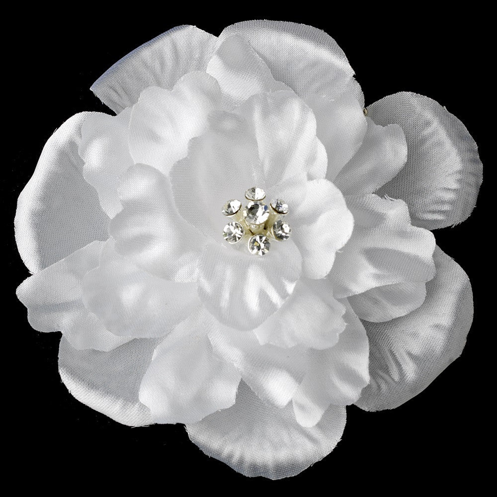 * Bridal Wedding Jeweled Dahlia Flower Bridal Wedding Hair Clip 431 with Bridal Wedding Brooch Pin
