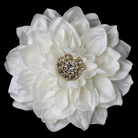 Ivory or Diamond White Gold Bridal Wedding Flower Bridal Wedding Hair Clip 436