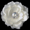 Glamorous White Delphinium Flower Bridal Wedding Hair Clip w/ Silver Clear Jewel Center 443 with Bridal Wedding Brooch Pin