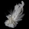 Charming Silver Clear Rhinestone Feather Bridal Wedding Hair Clip 462 or Bridal Wedding Hair Clip Bridal Wedding Brooch Ivory or White