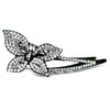* Clear Aurora Borealis Crystal Butterfly on Black Bridal Wedding Hair Clip 465